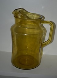 Honey Amber Vintage Glass Pitcher