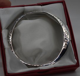Silver Colored Bangle Bracelet #476