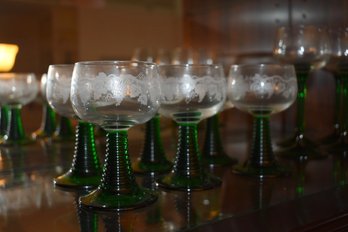 Vintage Roemer Emerald Green Beehive Glasses (6)
