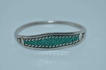 Taxco Mexico Turquoise Inlaid Stone Bracelet #486