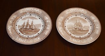 American Clipper Ship Plates Pair