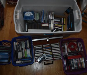 Cassette Tape And Cd Lot Of Classical And Some Contemporary Music In Large Lot With Container