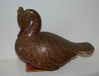 Vintage Wooden Handpainted Duck