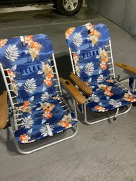 Pair Of Tommy Bahama Outdoor Backpack Chairs