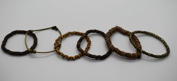 Wooden Beaded Bracelet Set (6) #433
