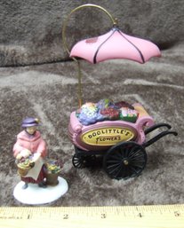 Dept  56 #  5815 Chelsea Market Flower Monger & Cart (Handpainted Porcelain) W/Original Box, Heritage Village