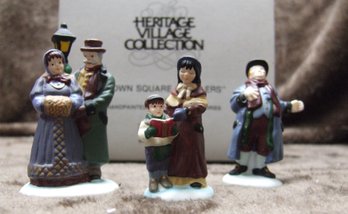 Dept 56 # 5827 Town Square Carolers (Hand Painted), W/Original Box, Heritage Village Collection