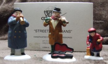 Dept  56 #  5564 Street Musicians (Handpainted Porcelain) W/Original Box, Heritage Village Collection