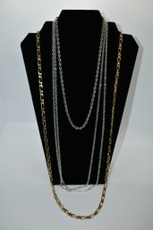 Monet Gold Colored Necklace And Silver Colored Chains (3) #640