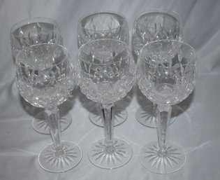 Waterford Irish Crystal Lismore Balloon Hock Wine Glasses (6) 2 Of 2 Sets Lot #346