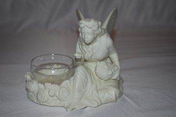 Bisque Porcelain Ariana Fairy Angel Partylite Candle Trinket Holder