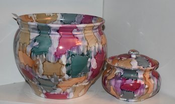 Artistica Made In Italy Planter Bowl And Ginger Jar