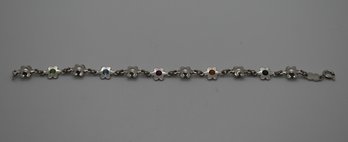 Sterling Silver Floral Bracelet #619