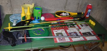 Poleish And Outdoor Entertainment Sporting Goods Lot With Red Sox Glued Puzzle