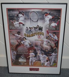 2004 Boston Red Sox World Series Framed Poster With Tim Wakefield