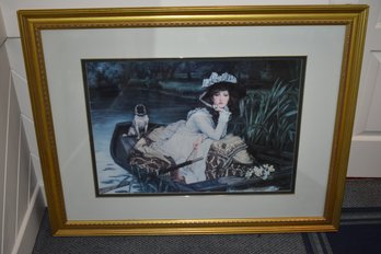 Young Woman In A Boat Large Framed Art