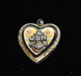 US Navy Heart Sterling Locket # 597