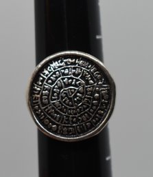Ancient Greek Phaistos Disc Sterling Silver Ring #737