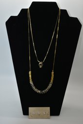 Gold Filled Necklace And Earrings #631