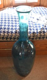 Very Large Turquoise Recycled Glass Vase
