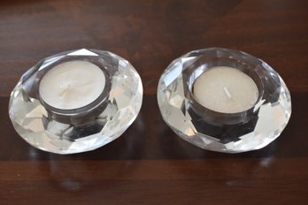 Diamond Glass Tea Light Holders