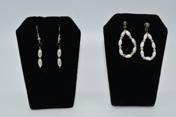 Freshwater Pearl Earrings, Two Pairs #656