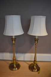 Pair Of Ralph Lauren Candlestick Table Lamps