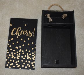 Black And Gold Cheers Double Wine Box