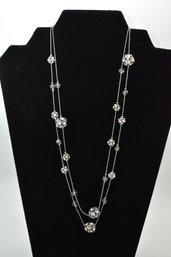 Double Silver Strand Necklace #636