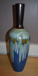 Beautiful Tall Green Blue Drip Table Vase