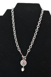 Chain Necklace With Drop Pendant #584