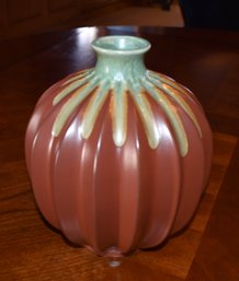 Orange And Green Ceramic Vase