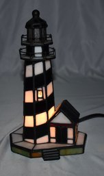 Tiffany Style Stained Glass Lighthouse Nightlight