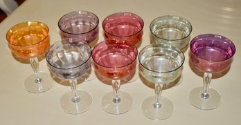West Virginia Glass Specialty Iridescent Luster Champagne/sherbet Glasses Set Of 8