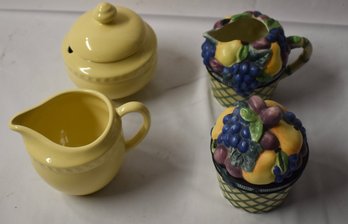 Mikasa Garden Harvest Sugar Creamer Set And Pastel Yellow Gail Pittman Hospitality Sugar And Creamer Set