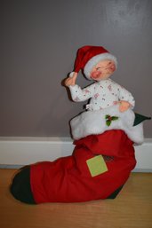 Annalee 18' PJ Kid Doll In Christmas Stocking