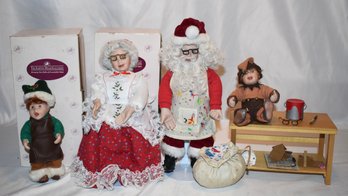 Ashton Drake Galleries Letters To Santa Painted Apron Mrs Claus And Elves With Accessories