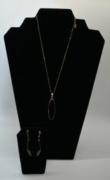 Barse Sterling Black Onyx Necklace With Sterling Black Onyx Earrings #608