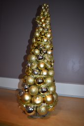 Gold And Silver Ornament Table Top Christmas Tree