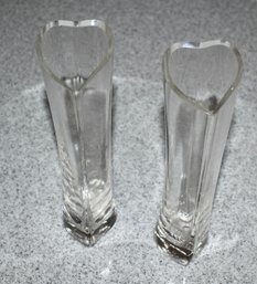 Pair Of Weddingstar Heart Shaped Bud Vases