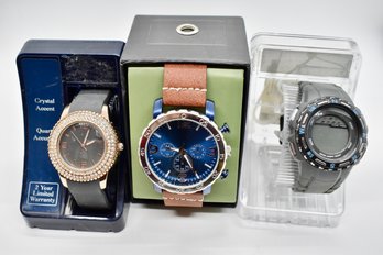 Goodfellow & Co Men's Watch, Crystal Accent Fashion Watch And Men's Digital Sports Watch New In Boxes