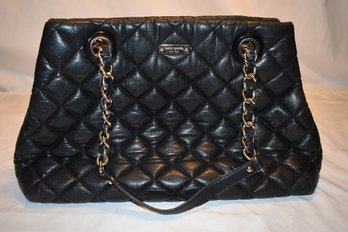 Kate Spade Gold Coast Maryanne Quilted Black Leather Shimmer Bag Purse