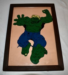 Vintage Incredible Hulk Reverse Glass Painting