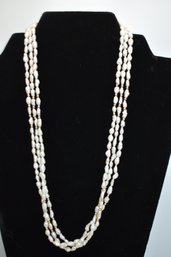 14K Gold And 3 Strand Freshwater Pearl Necklace #508
