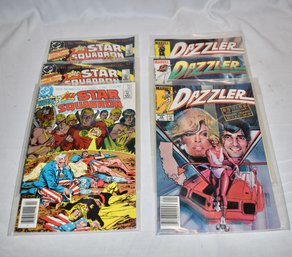 DC All Star Squadron April And June (2) 1984 And Marvel Dazzler 30-32 Comic Books