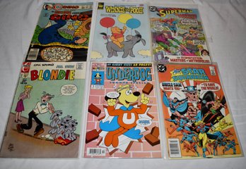 Flinstones Starring Dino, Winnie The Pooh, Blondie, Underdog, Superman & Wonder Woman, All Stars Comic Books