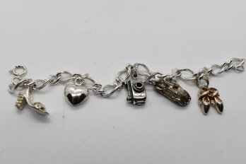 Vintage Sterling Silver Charm Bracelet #510