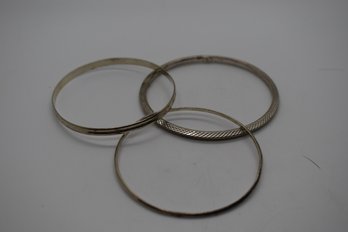 Sterling Silver Bangles (3) Bracelets #500