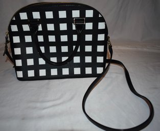 Kate Spade 'carli' Leather Black And White Checkered OS Purse