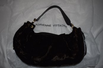 Adrienne Cittadini Brown And Black Velvet Purse Handbag With Bag